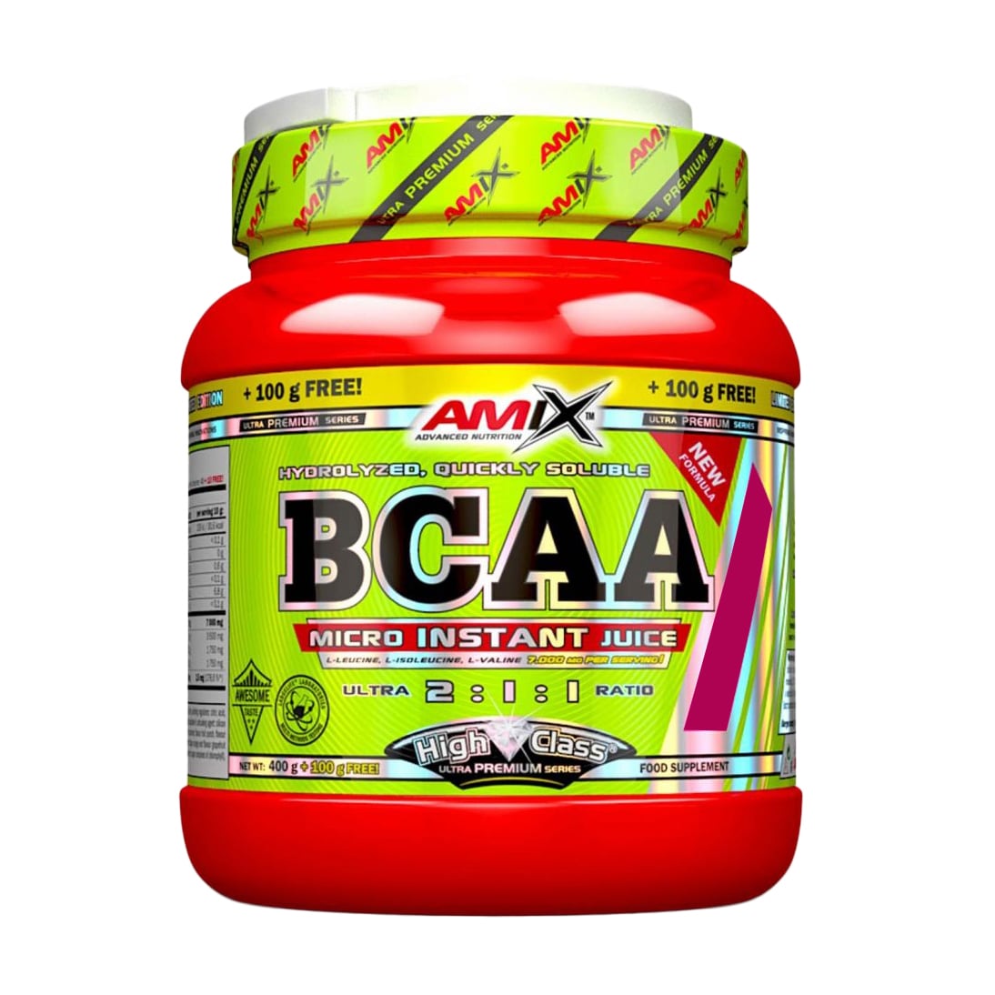 Амінокислота Amix Nutrition BCAA Micro Instant Juice 2:1:1 Зелене яблуко, в порошку, 500 г